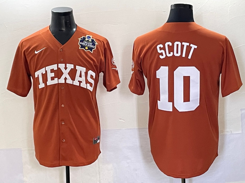 Men Texas Longhorns #10 Scott brown Nike joint Name NCAA 2025 Jersey style 33